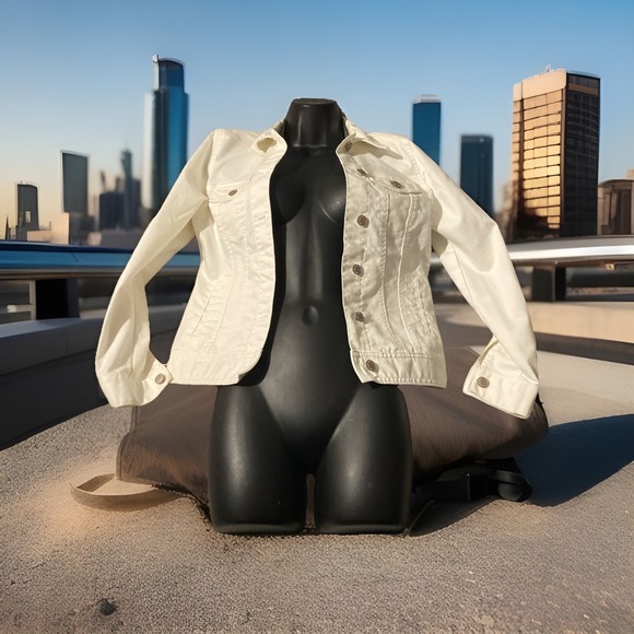 Old Navy Jackets & Blazers - OLD NAVY - White Cotton Denim Jean Jacket-‎ Women's SP